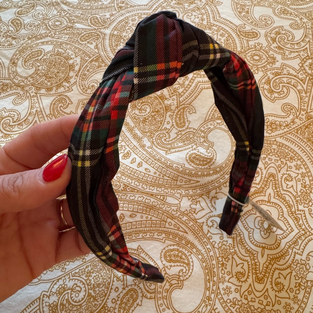 J. Crew Stewart Plaid Tartan Topknot headband